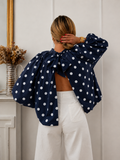 Blouse à pois - Marine