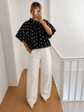 Blouse à pois - Noir