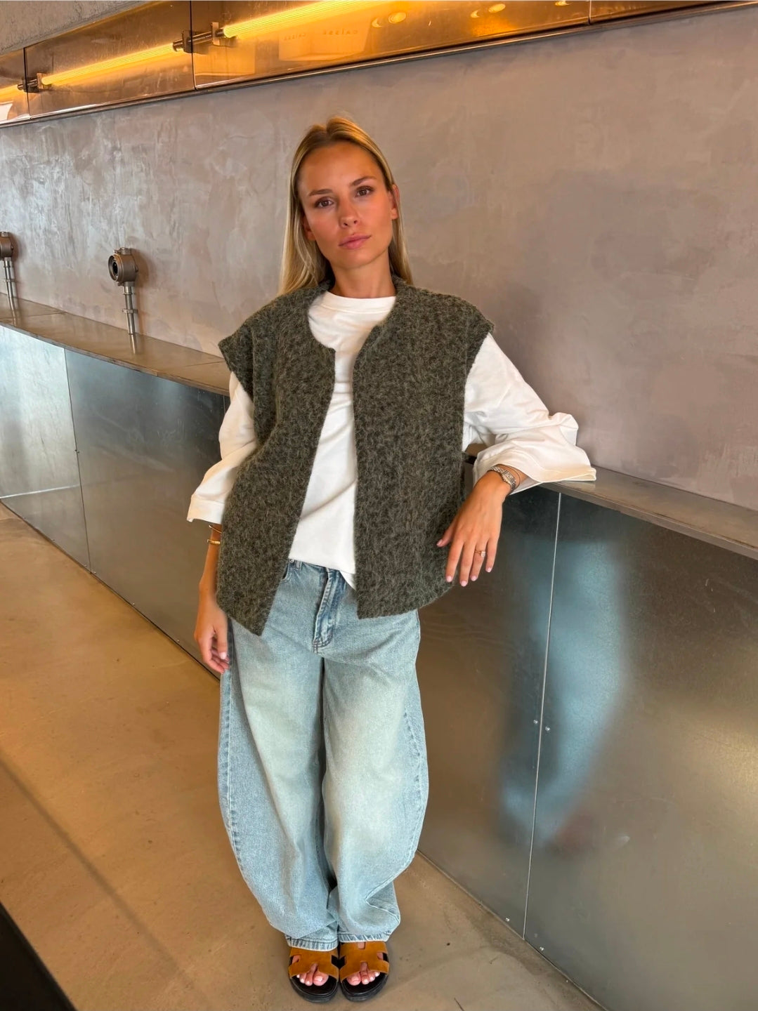 Gilet sans manches kaki