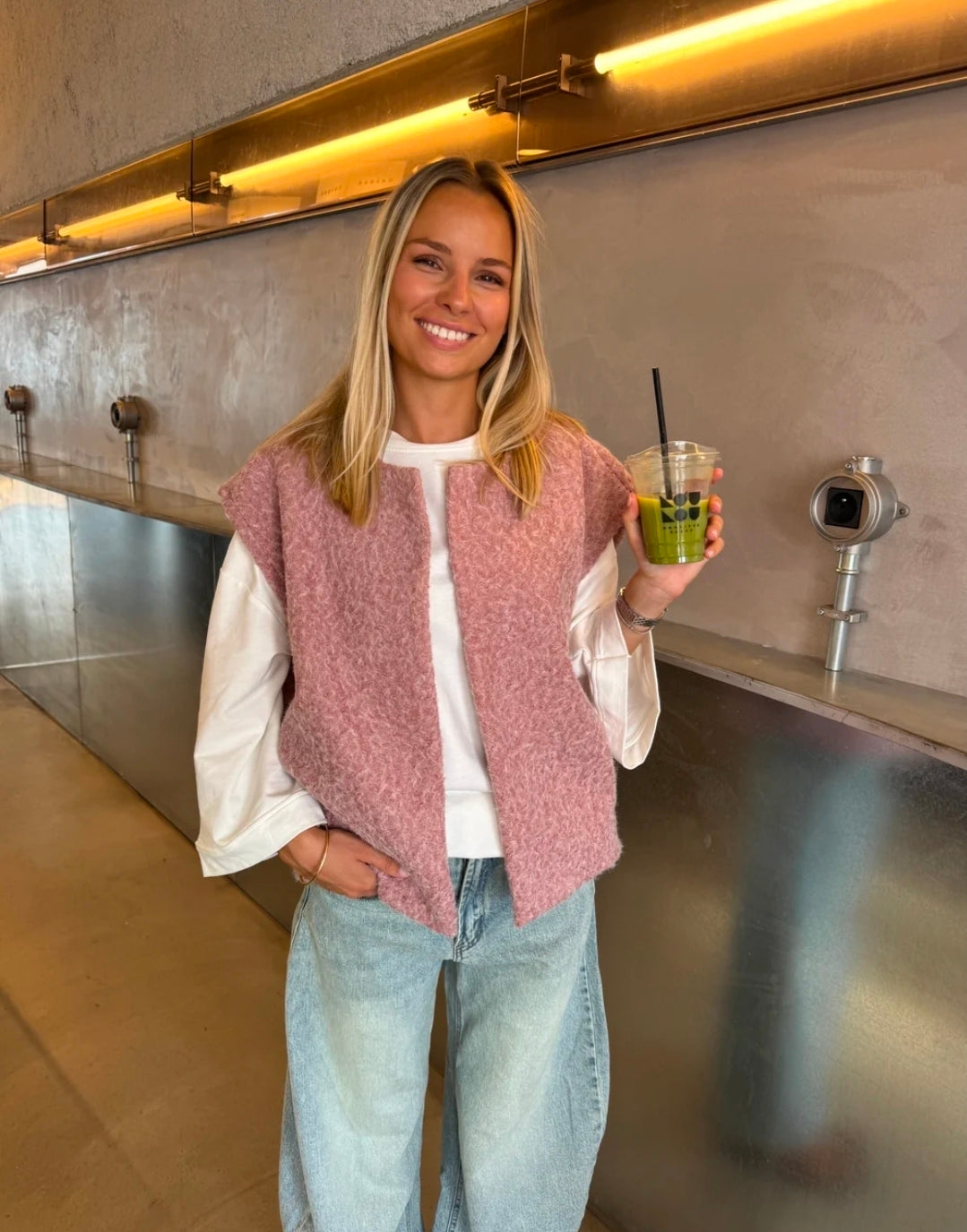 Gilet sans manches rose